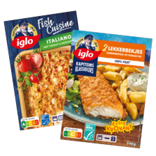 Iglo lekkerbekjes, fishcuisine, crispino, smaak sensatie, schatzoekers, groente idee of stoom&klaar